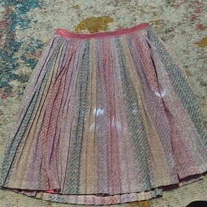 Marc Jacobs Rainbow Metallic Pleated Skirt